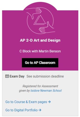 My AP Classroom for 2-D Art and Design