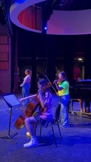 Lexie Toshav 26 (Vocals), Psalm McClellan 26 (Piano), Vivian Zhou 26 (Cello), and Wendy Sun 27 (Violin) perform Flowers from the musical Hadestown.
